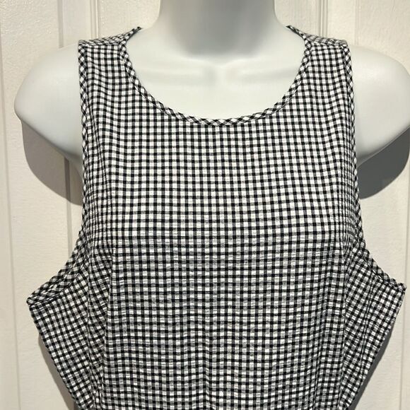 Michael Michael Kors Black/White checked Sleeveless Fit and Flare Dress Size 12 - Picture 2 of 14